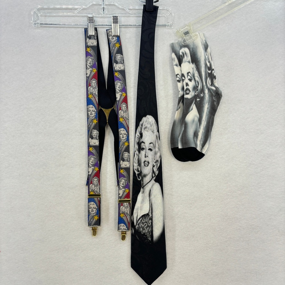 Marilyn Monroe Gift Set Tie, Suspenders, Socks‎ Set Novelty Gift Idea Holiday